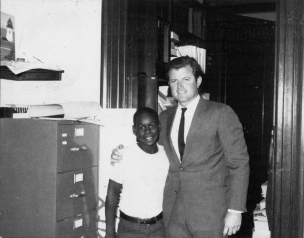 Michael Johnson with Senator Ted Kennedy