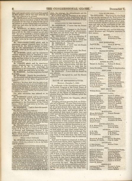 Image: The Congressional Globe, December 7, 1868