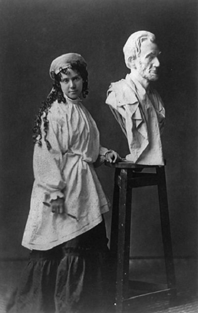 Vinnie Ream with Lincoln Bust