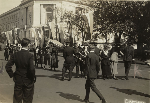 Police Arresting Suffragists outside the Senate Office Building, October 1918