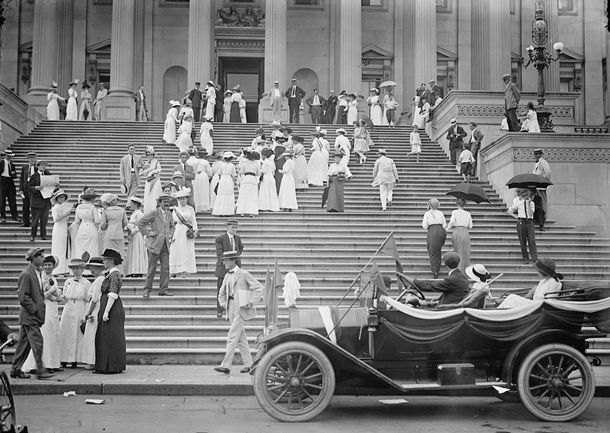 Suffragists Gathering on the Capitol Steps, 1913