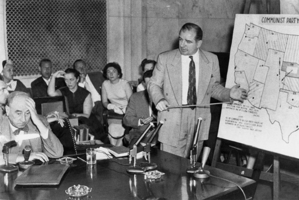 Joseph Welch reacts to Senator Joseph McCarthy