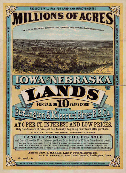Poster advertising the Homestead Act