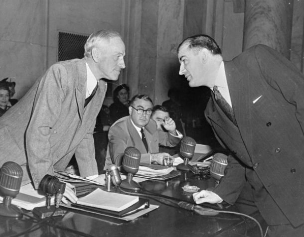 Photograph of Millard Tydings and Joseph McCarthy