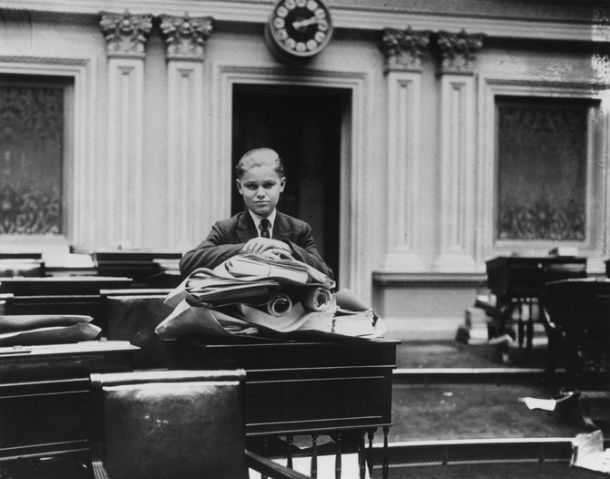 Senate Page in the Senate Chamber