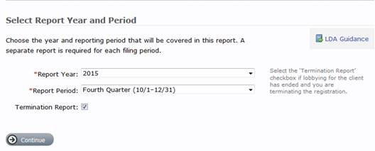 select report period screenshot