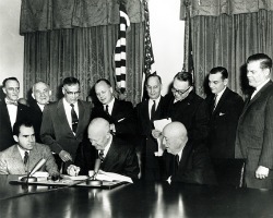 Signing of proclamation declaring Alaska a state