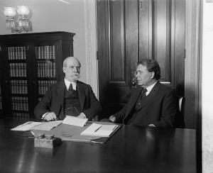 Secretary of State Charles Evans Hughes with Senate Foreign Relations Committee chairman William E. Borah, 1925