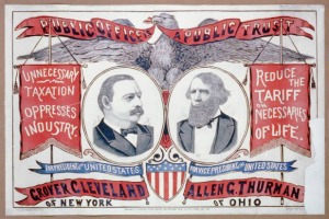 Campaign sign for Allen Thurman and Grover Cleveland