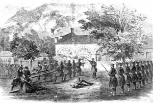 Engraving titled "The Harper's Ferry insurrection"
