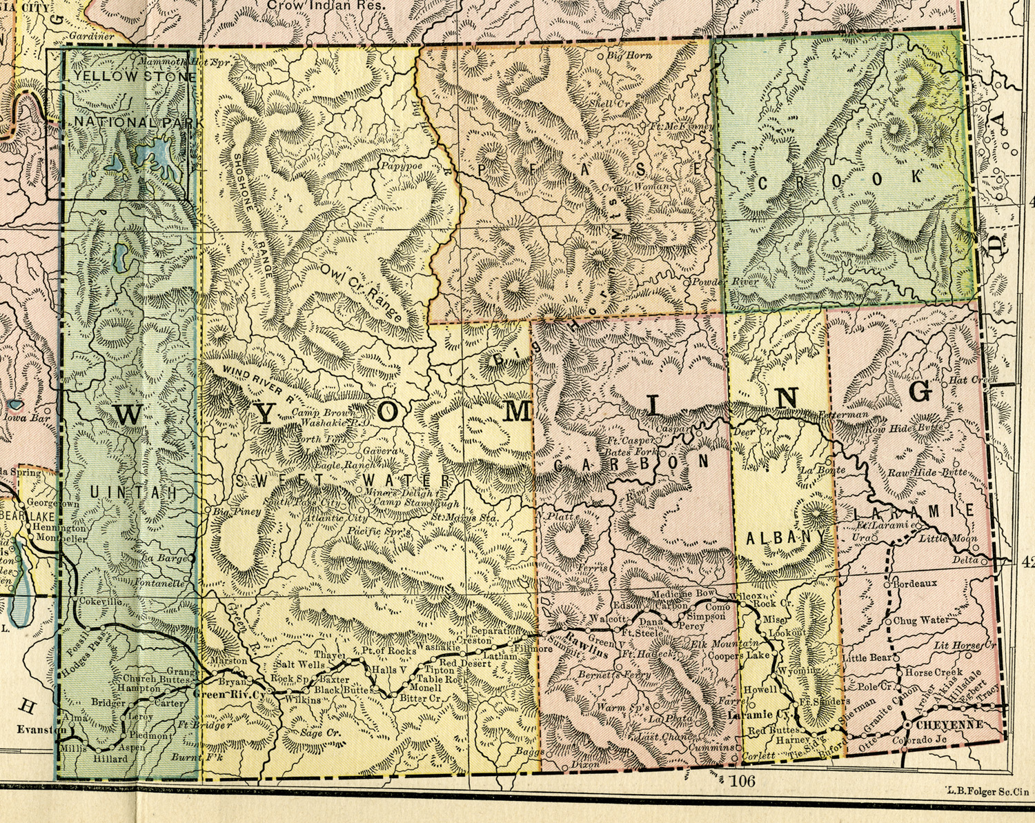 Map of Wyoming Territory, 1886