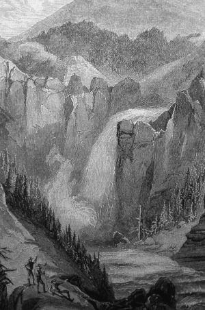 Engraving of Yellowstone scenery