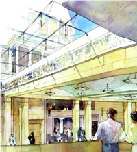 Artist's rendering of the Great Hall overlooking the Capitol Visitor Center