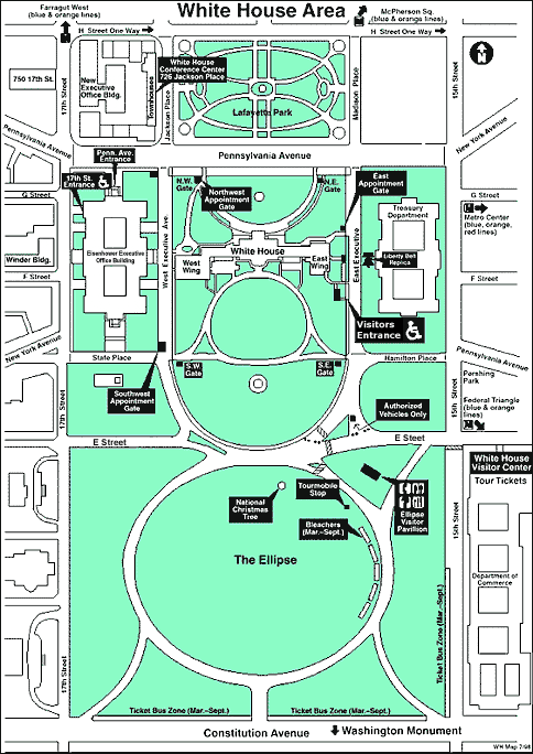 U S Senate White House Area Map